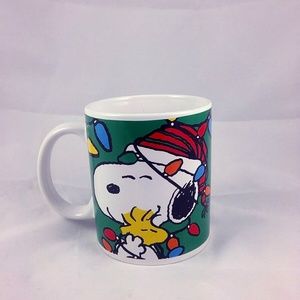 Vintage Christmas Snoopy Woodstock Peanuts 16 OZ C
